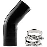 Ucreative 45 Degree Elbow 3" Silicone Coupler with T-Bolt Clamps | 5&rdquo; leg Length, 4-Ply, 5mm Thickness, High Performance