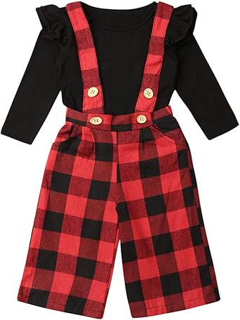 red plaid wide leg pants