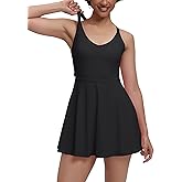 EUISVI Womens Tennis Workout Dress with Easy Bathroom Shorts Romper Cut Out Twisted Athletic Dresses for Women