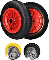 BARGAINS-GALORE 10-14 inch Pneumatic Sack Truck Wheels Red Yellow Black Tyres