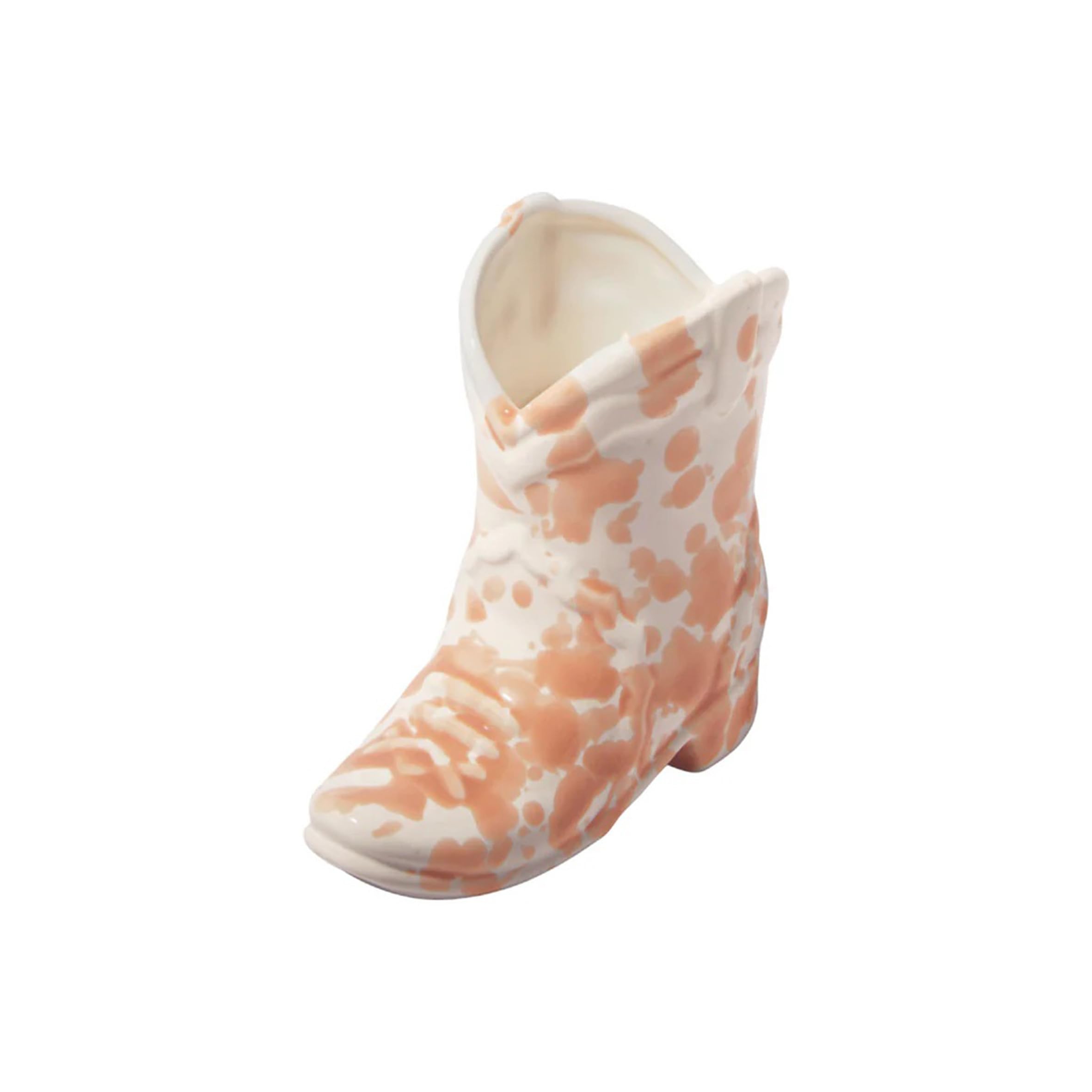 Paddywax Scented Candles Glazed Ceramic Nashville Cowboy Boot Shaped Candle, 170g, Cactus Flower