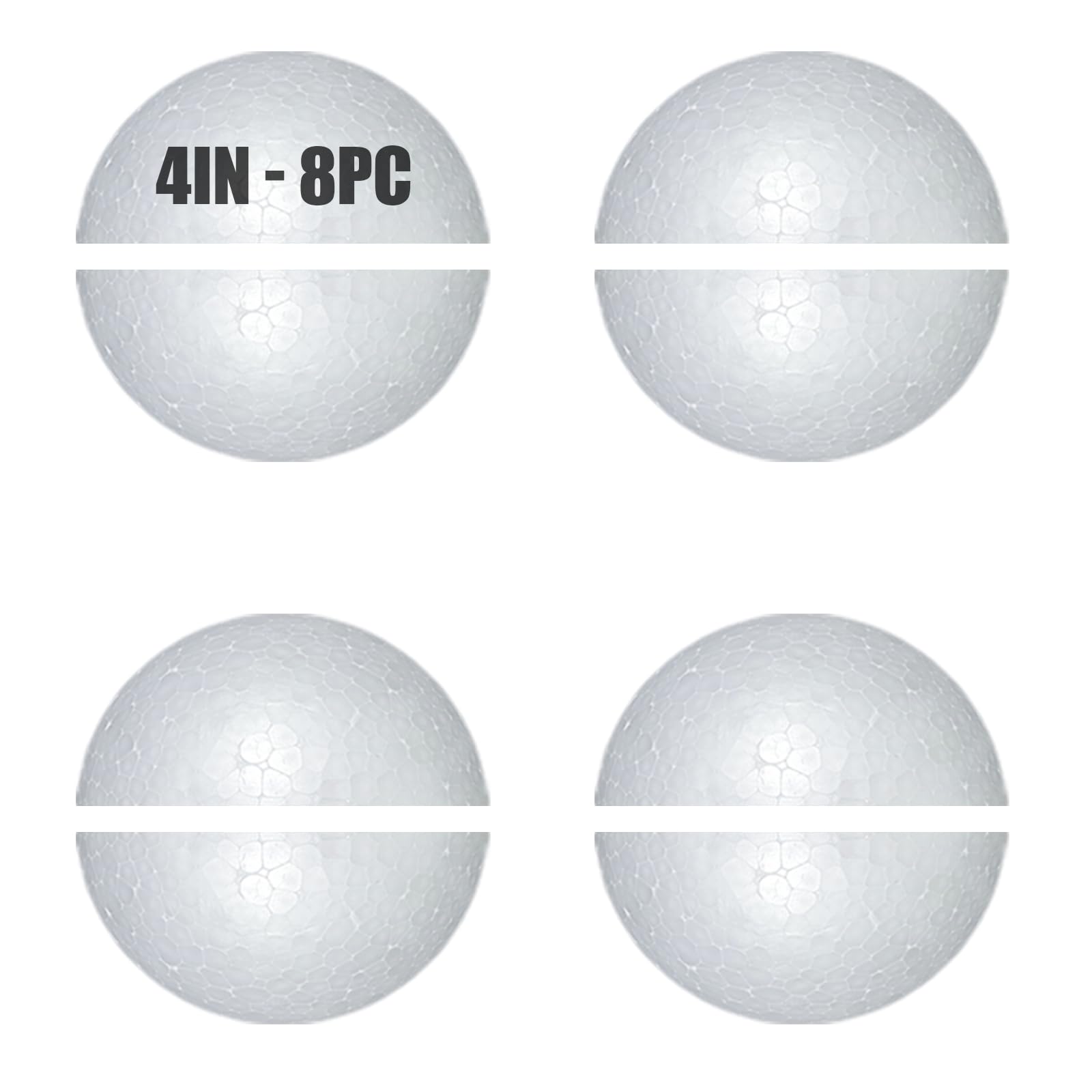 Styrofoam Half Balls 4 Inch,8PC Large White Half Foam Balls for Crafts ...
