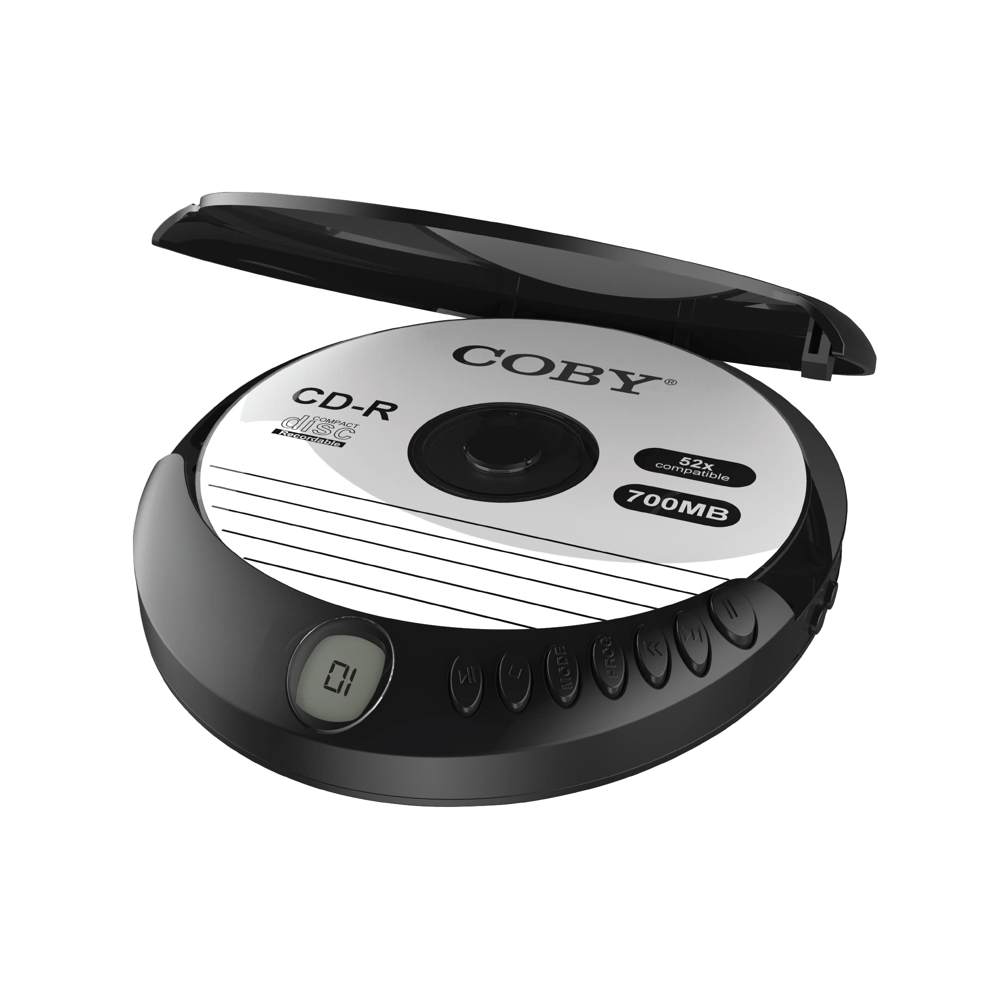 Coby Portable CD Player with MP3 Playback & FM Radio | Compact Disc Discman with 60-Sec Anti-Skip | Includes Foldable Headphones | Travel & Car CD Player for Home or On-The-Go Use