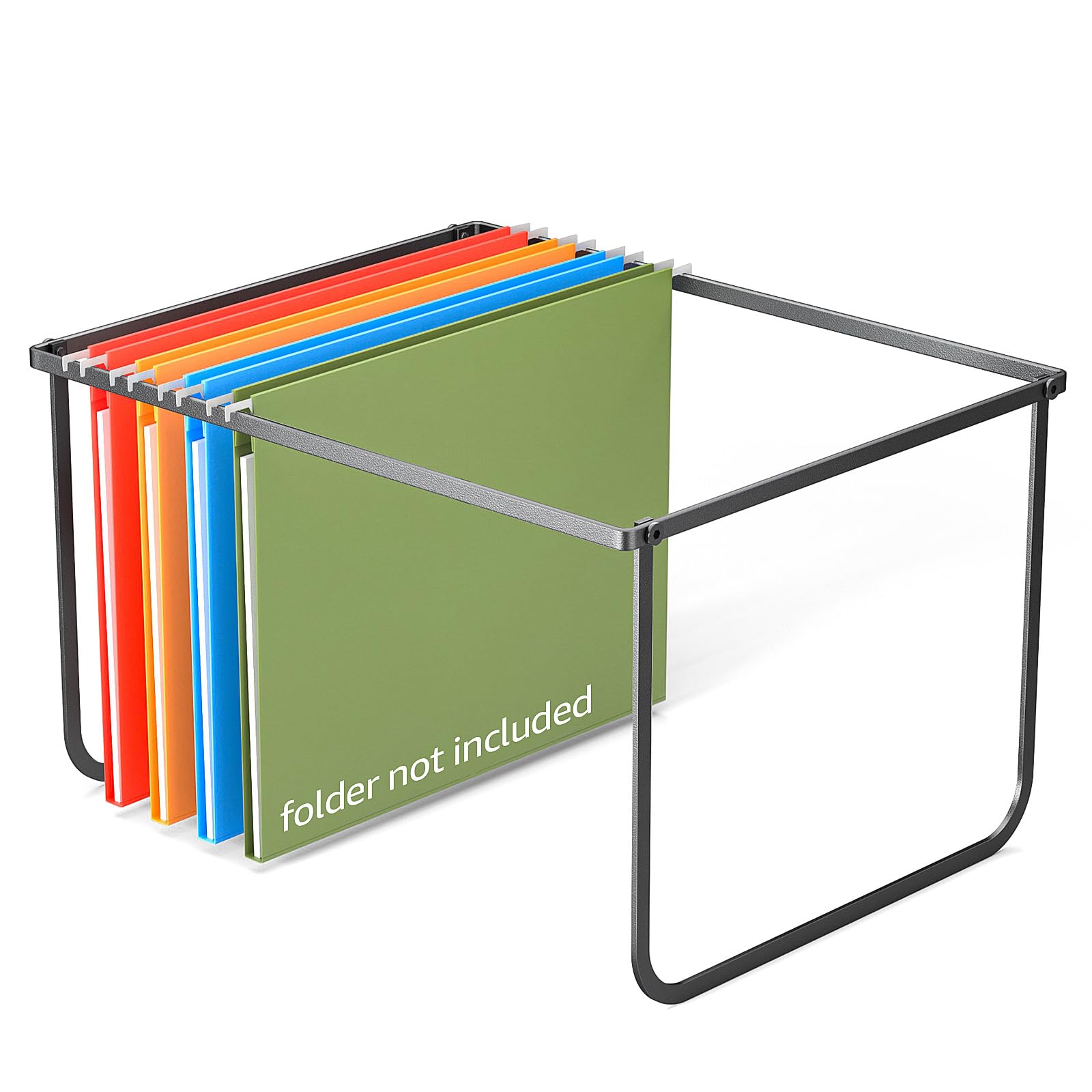 Photo 1 of 2 Packs Legal/Letter Size Hanging File Folder Frame,Desk Organizer Destop Files Frame,Hanging Folder Holder/Rack for Filing Cabinet File Drawer, 15.3" L*12.4 W*9.4 H,Black