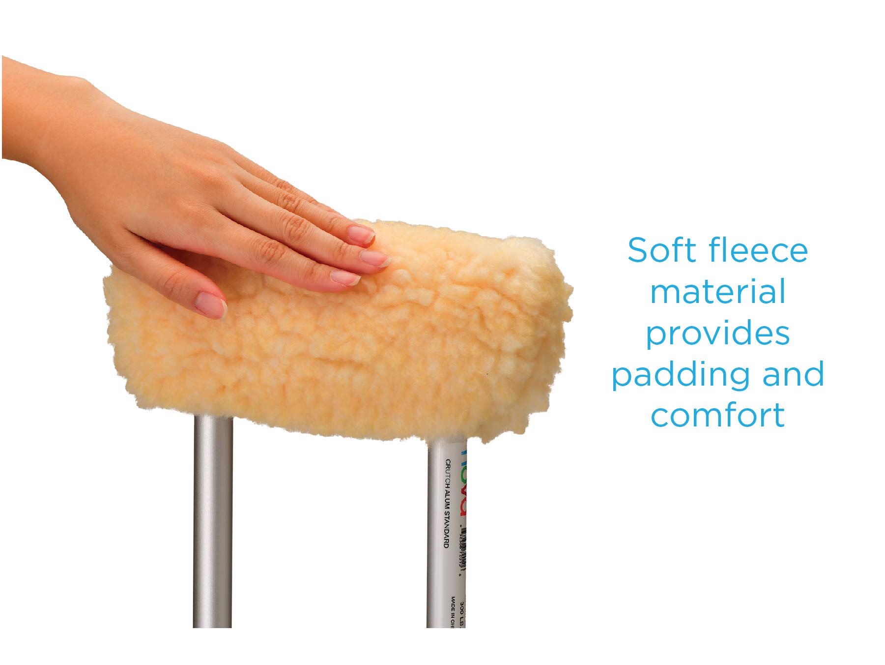NOVA Medical Products Sheepskin Fleece Crutch Pads, Universal Fit