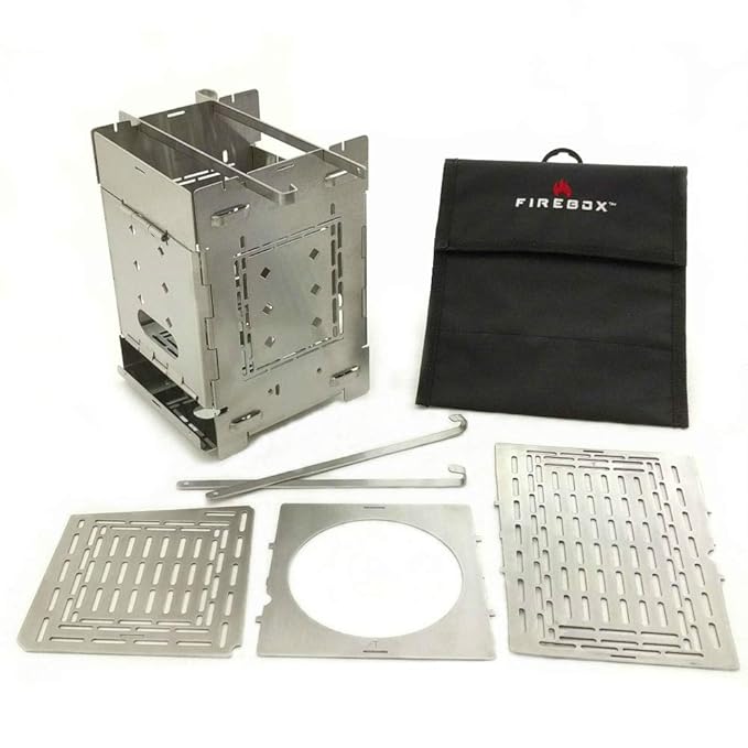 Firebox Bushcraft Camp Stove Kit Wood Burning/Multi Fuel Collapsible/Folding Portable