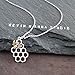 Sterling Silver Honeycomb Charm with Bronze Bee Necklace, 20