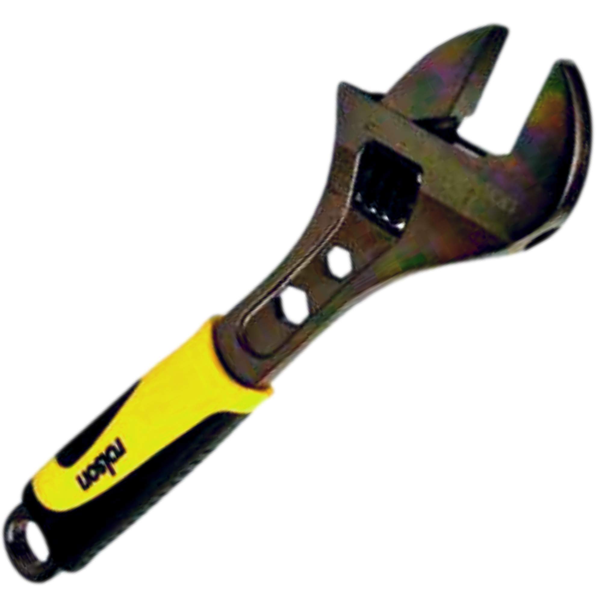 Black Nickel 250 mm Adjustable Wrench with Rubber Grip Handle, Satin Finish & Metric Scale Heavy Duty Design