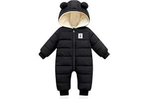 XMWEALTHY Baby Clothes Cute Infant Toddler Snowsuit Warm Newborn Boy Girl Winter Coats Hooded Zip Jumpsuit