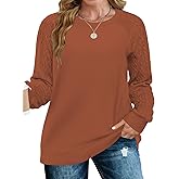VISLILY Womens-Plus-Size-Sweatshirts Trendy Raglan Cable Knit Long Sleeve Shirts Casual Crewneck Pullover Tunic Tops XL-5XL