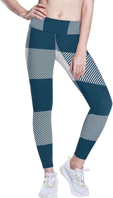 blue and white plaid pants