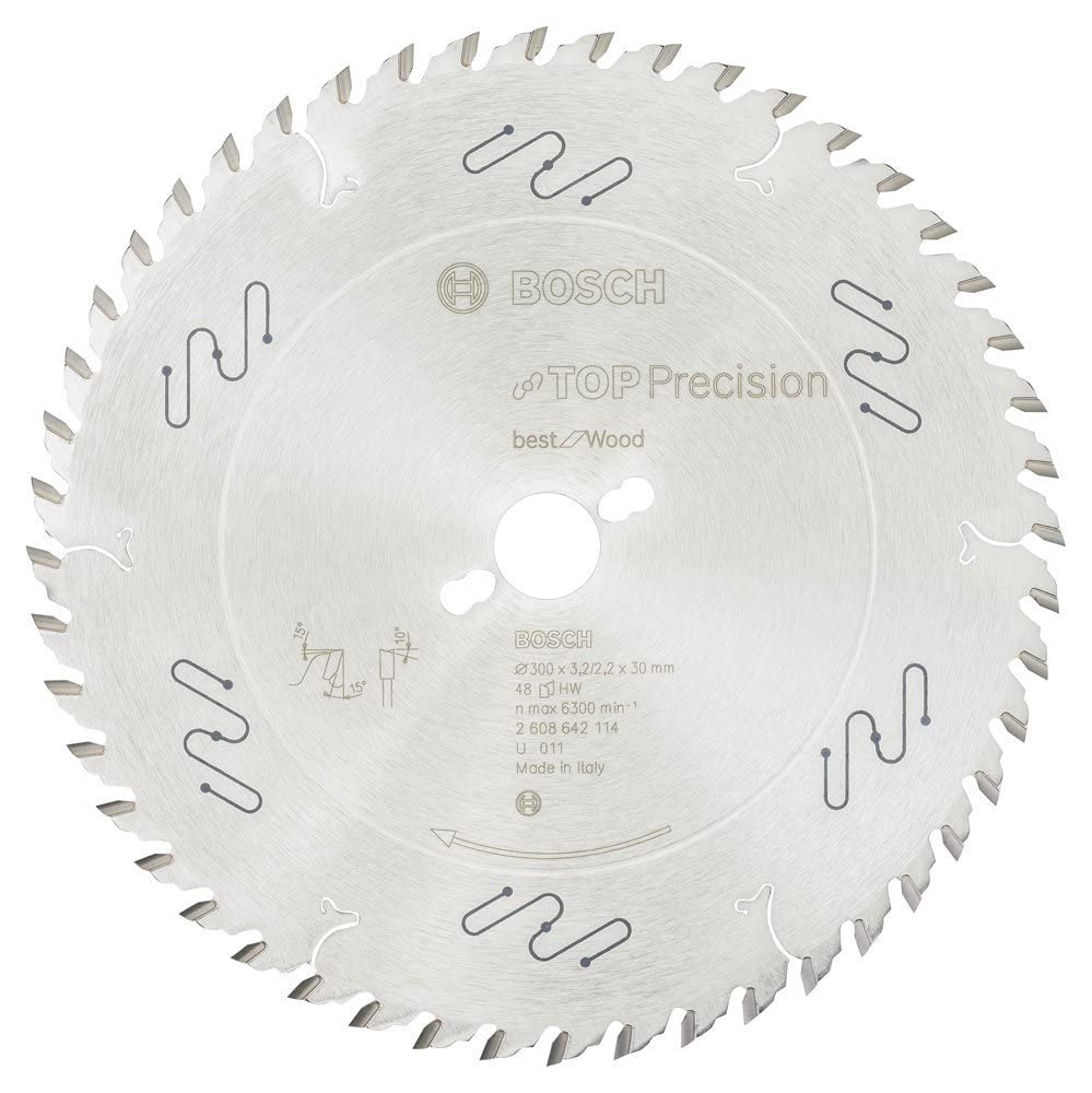 Bosch 2608642114 BSWOS 48 Tooth Top Precision Circular Saw Blade, 0 V, Silver