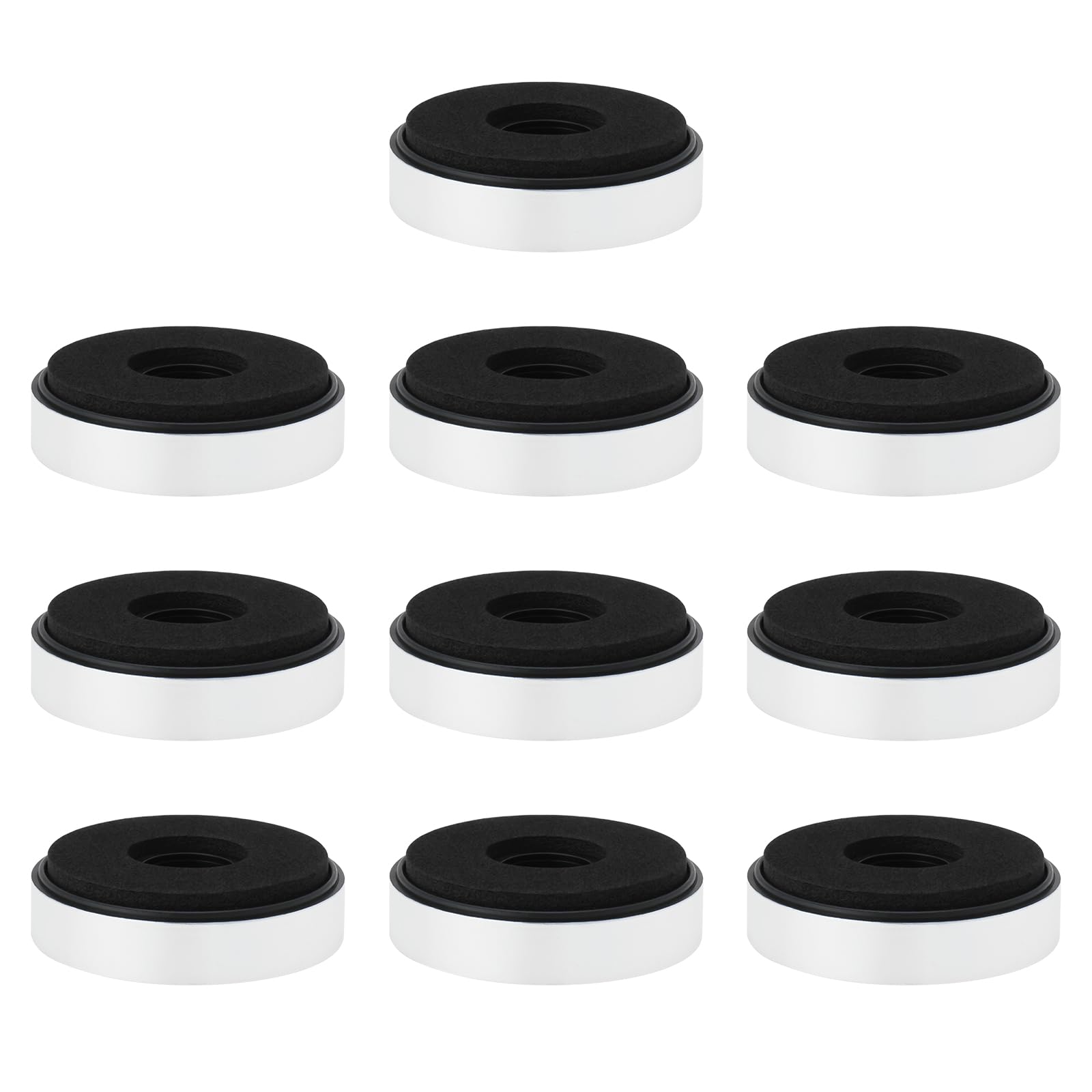 VGOL 10Pcs Speaker Isolation Feet Pads Round Audio Damping Feet CD Amplifier Preamplifier Foot for Audio Speakers Silver 40x11mm