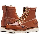 Thorogood American Heritage 6” Steel Toe Work Boots for Men - Full-Grain Leather with Moc Toe, Slip-Resistant Wedge Outsole, and Comfort Insole; EH Rated