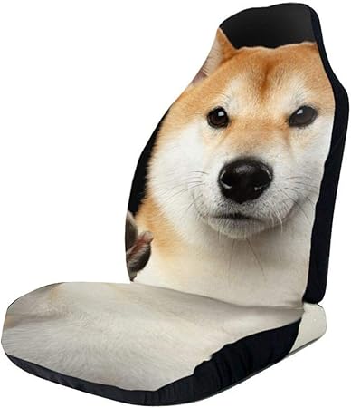 Amazon 柴犬柄 カーシートカバー 車用シートカバー 前席シートカバー 置き物袋付き フロントシートカバー 車座席保護カバー 通気性 耐久性 シートカバー 取り付け簡単 おしゃれ 軽自動車 普通車用 四季適用 シートカバー 車 バイク