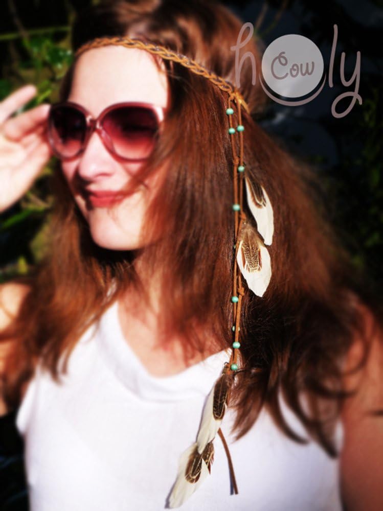 Feather Leather Headband