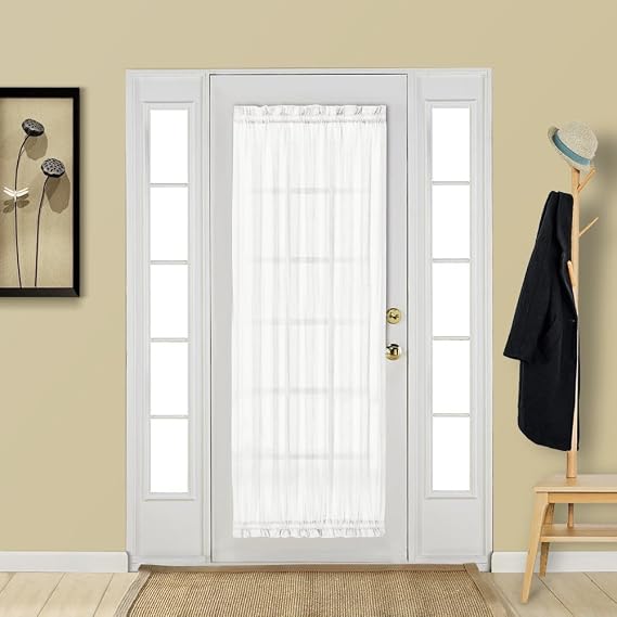 Amazon.com: Aquazolax Patio Door Curtain Panel Elegant Solid Sheer