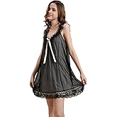 Flwydran Women's Lace Vintage Victorian Nightgown Ladies Sleeveless Sleep Dress