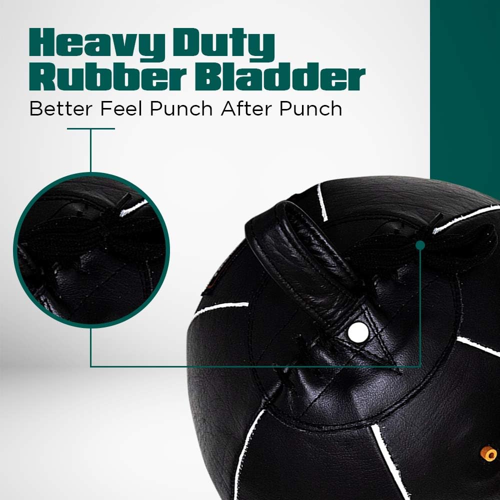 Pro Impact Genuine Leather Double End Boxing Punching Bag - Speed Striking & Dodge Training Ball - Includes Cords & Hooks for Gym Workout MMA Muay Thai (9 Inch) : Sports & Outdoors