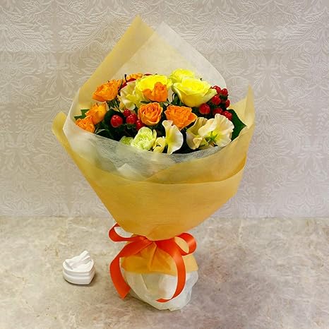 Amazon イイハナ ドットコム 春の花ギフト 花束 スマイリーブーケ リンゴ 花束 オンライン通販