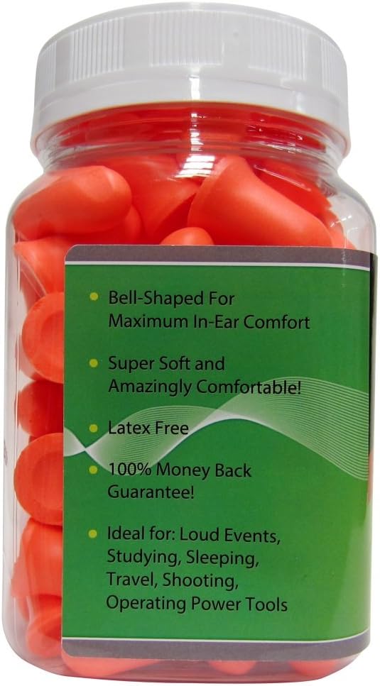 The Ear Buddy Premium Soft Foam Ear Plugs, Best Noise Cancelling Earplugs For Sleeping, Hearing Protection For Concerts, Work, Shooting & Travel, Noise Reduction Rating 32 Decibels, 50 Pairs: Health & Personal Care