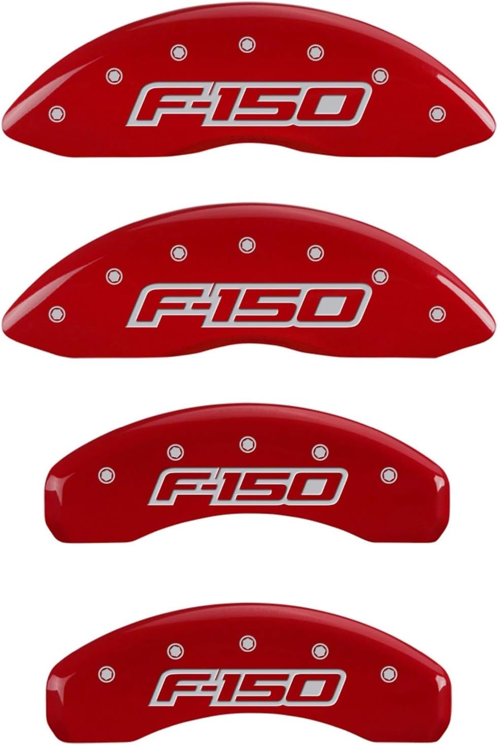MGP 10219SF15RD Set of 4 Red Powder Coated Caliper Covers for Ford F-150
