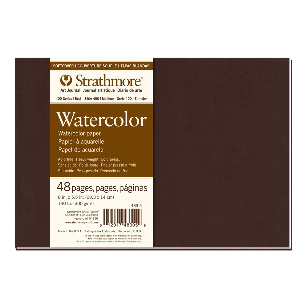 Strathmore Pro-Art Softcover Watercolor Journal 8 x 5.5-inch, 24 Sheets, Paper, White, 8x5.5