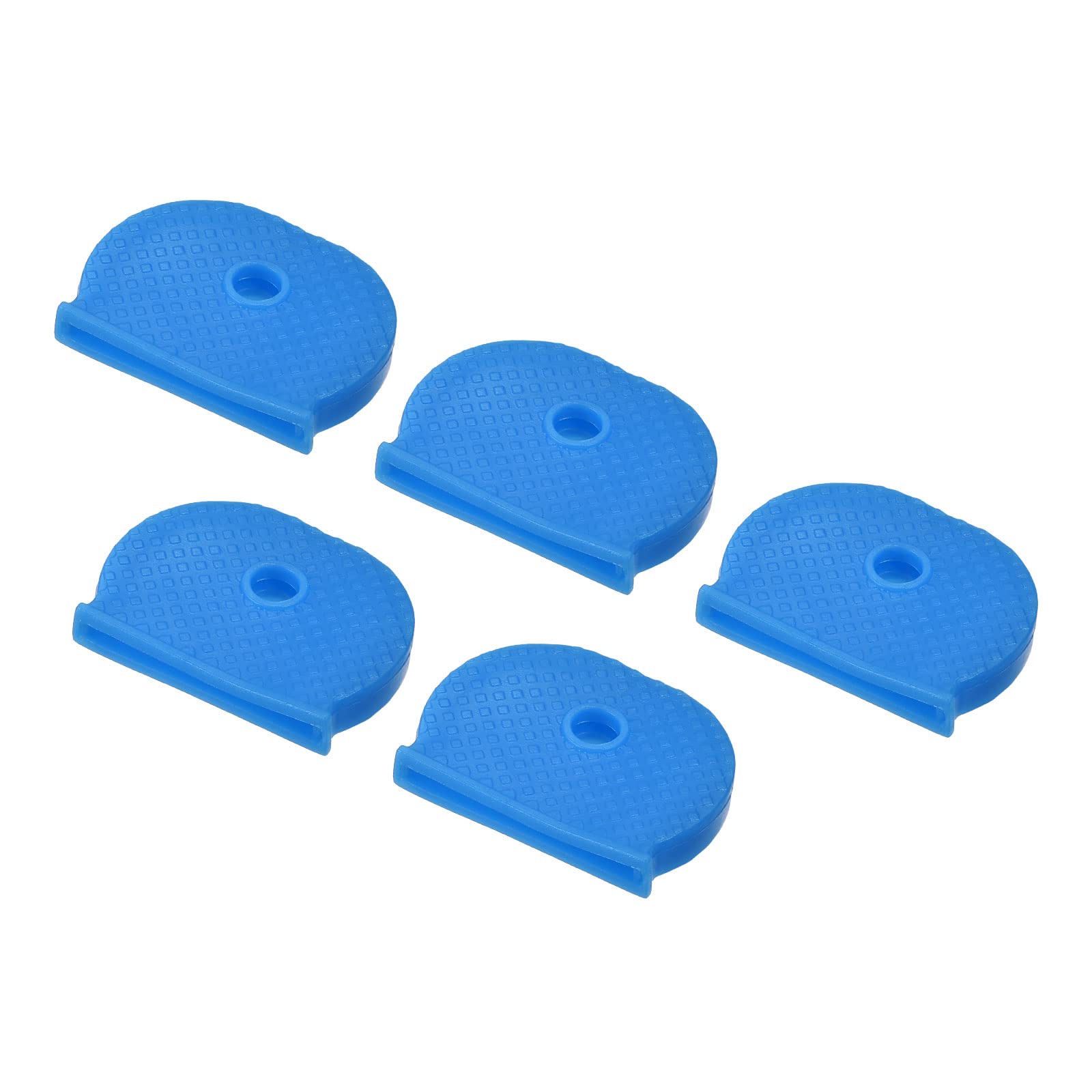 PATIKIL Key Cap Cover Tags, 10Pcs Keys Identifier Label ID Silicone Sleeve for House Apartment Organization Blue