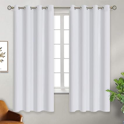 Bgment Greyish White Blackout Curtains Eyelets Thermal Insulated