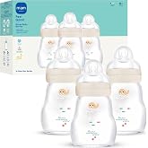 MAM 6oz Pure Glass Feel Good Anti-Colic 0+ Months Baby Bottle, 3 Pk, Unisex | Slow Flow Skin Soft Silicone Nipple, Easy to Clean, BPA Free, Easy Switch Between Breast &amp; Bottle, Made In Europe