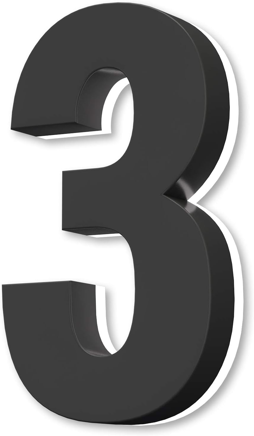 Address Signs - LUXYARD Backlit Lighted LED House Numbers 7 Inch, House Address Signs 3, Lighted Up House Numbers for Outside Modern, Low-Voltage, Waterproof Corrosion Resistant（7 Inch Black3)