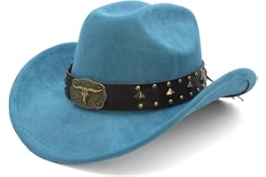 LIDHAY Cowboy Hat for Women Men with Shapeable Wide Brim Western Suede Hat for Cowboys and Cowgirls