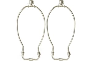 GY & CK® 7 Inch Lamp Harp for Table and Floor Lamps, Heavy Duty Lamp Shade Holder with Standard Harp Saddle and Lamp Finial Set (Nickel)