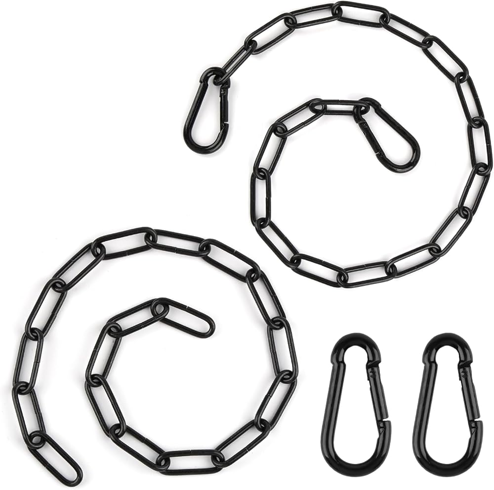 Maxmoc 2 pcs 20 Inch Gate Chain Lock Metal Security Link w Carabiners Outdoor