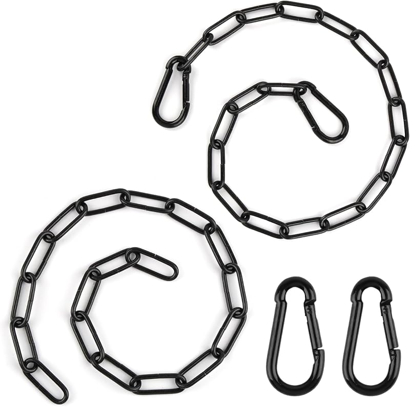 Maxmoc 2 pcs 20 Inch Gate Chain Lock Metal Security Link w Carabiners Outdoor