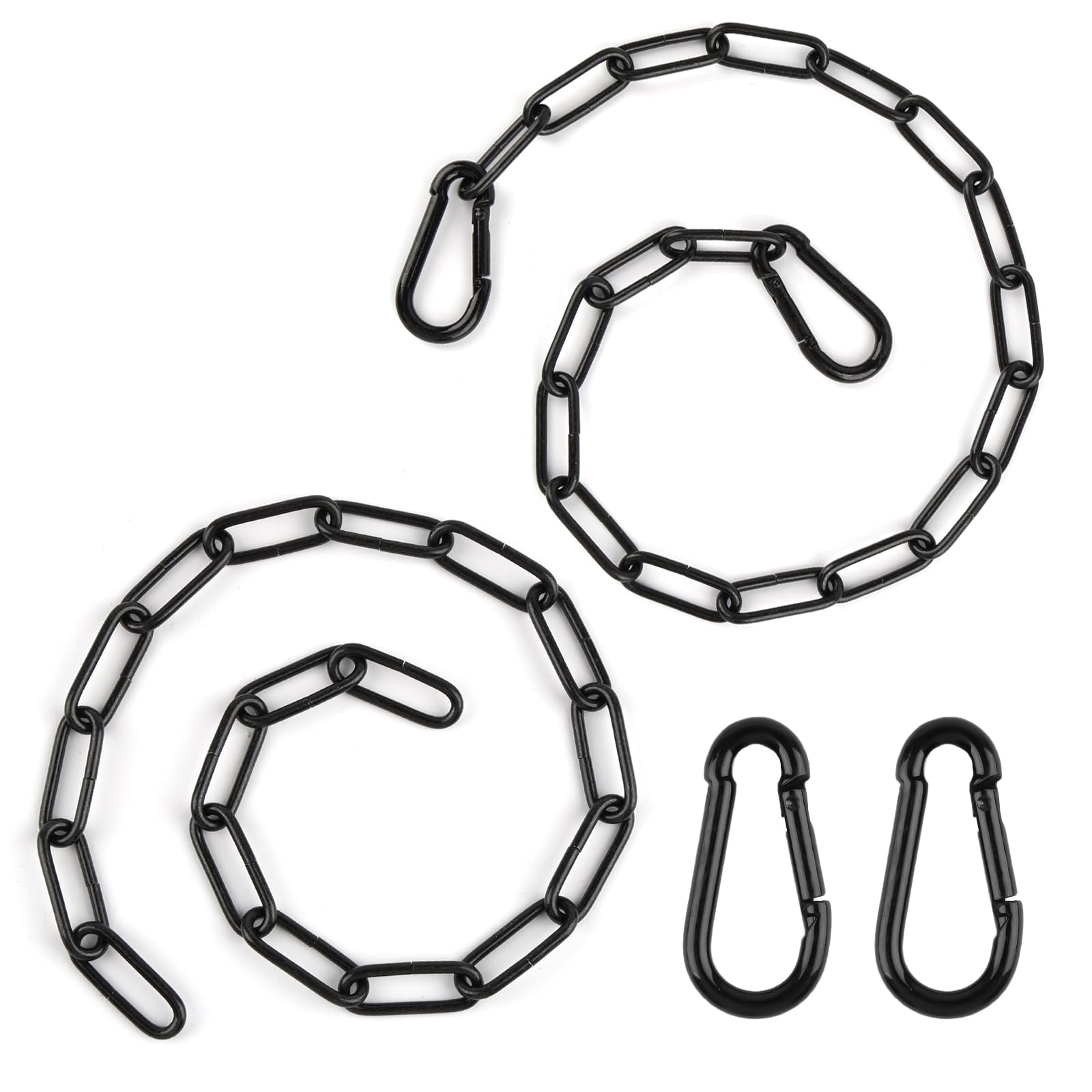 2 pcs Gate Chain Lock, 20 Inch Gate Link Chain Lock with Both-Ended Carabiners, Metal Security Chain Link Gate Latches for Outdoor Gate, Fences, Pet Cages, Cow Corral Supplies