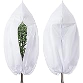 2Packs Plant Covers Tree Freeze Protection 71" x 62" Large Frost Cloth Bag Shrub Jackets Protectors with Zipper Drawstring Re