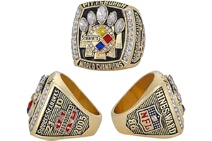 euaqeu NATIONAL FOOTBALL CHAMPIONSHIP RING 6-time Pittsburgh,CHAMPIONSHIP RINGS WITH WOOD BOX GIFT FOR CHRISTMAS BIRTHDAY MEN'S BOYS WOMEN