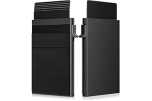 ONLOOKER Credit Card Holder - Slim Wallet for Men with Money Pocket, Pop Up Wallets RFID Blocking Minimalist Card Case Holds 5 Cards and Notes (Matt Black)