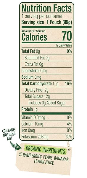 SPROUT ORGANIC STAGE 2 BABY FOOD POUCHES, STRAWBERRY PEAR BANANA, 3.5 OUNCE