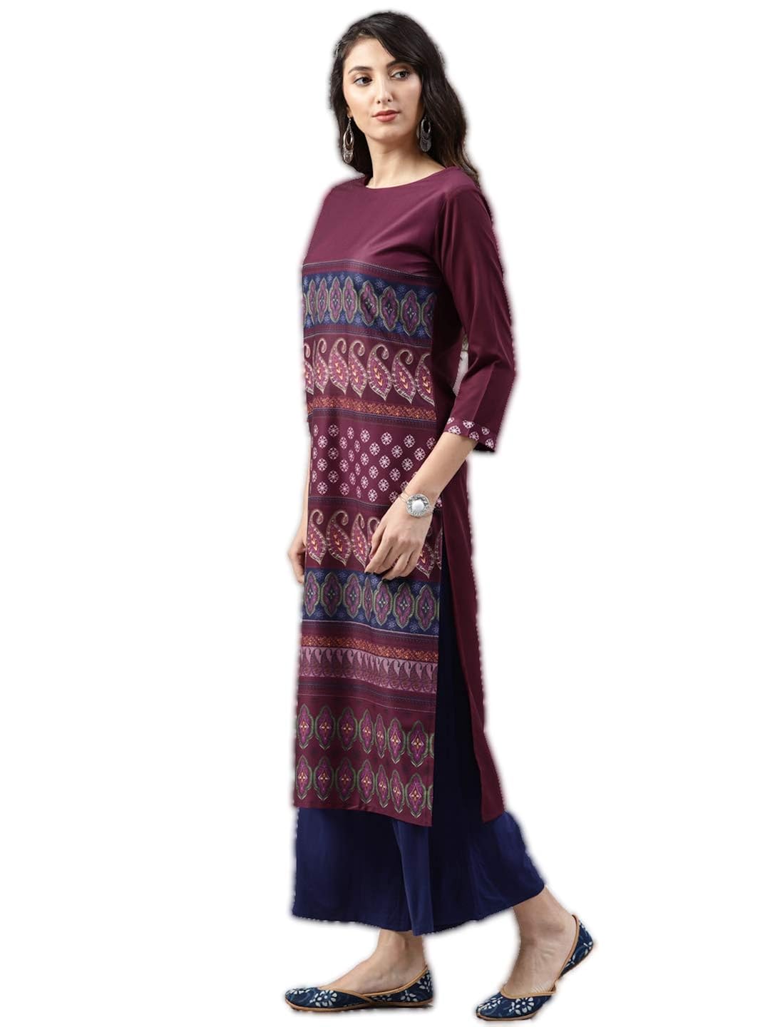 vaamsi crepe digital printed kurti(vpk1543_purple_free size)