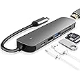 USB C HUB, USB C Adapter 6 in 1 with USB 3.0, 4K-HDMI, USB C Connection/PD, SD/TF Card Reader, Docking Station Compatible with MacBook Pro/Air Laptop and Other Type C Devices