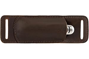 QCWN Knife Sheath,Belt Buckle Knife Sheath,Leather Knife Sheaths for Belt,Pocket Knife Folding EDC Belt Knife Holster,Open Top Knife Belt Leather Sheath for 5 inch Folding Knife.Gift for Men.