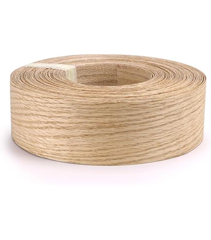 Red Oak Iron-On Edge Banding – 1.5” X 50’ Roll, Pre-Glued Wood Veneer For Furniture & DIY Projects
