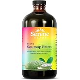 Serene Herbs Soursop Bitters Liquid with Soursop Leaves for Gut Cleanse, Detox &amp; Immune Boost with Black Seed, Moringa, Irish Moss, Ashwaganda, Turmeric, 16 fl oz (16 Fl, Soursop)