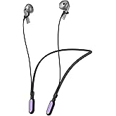 HALLJOY for Galaxy Buds 3 & Galaxy Buds 3 Pro Strap Neckband, Anti-Lost Accessories, Support Volume Control, Ergonomic Design, Fit Airpods Pro 3/2/1, Airpods 4, 3, 2, 1, Black Band/Purple Tip