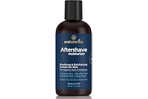 Era Organics Aftershave for Men - Soothing and Moisturizing After Shave Lotion - Made in the USA - Exfoliating Ingrown Hair Serum for Bumps or Irritation with Ginger Root plus Burdock Root