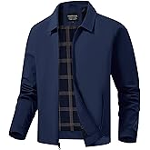 WHN Men's Lightweight Jackets Windbreaker Casual Coat Fall Spring Golf Work Dress Business
