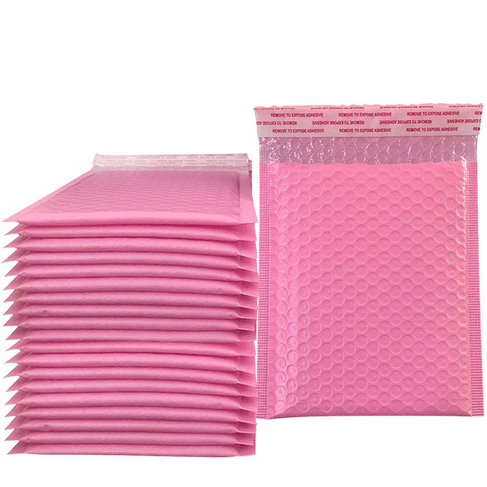 30Pcs Pink Bubble Mailers Mailing Envelopes Bubble Padded, 5x6 inch Self-Adhering and Tear Resistance Envelopes Poly Bubble Mailers Padded Envelopes Bubble Lined Poly Mailer (13x15 cm) — image 1