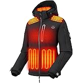 COREEDGE Women's Heated Jacket, Windproof Waterproof Electric Coat with Battery Pack & 3 Heat Settings for Outdoor